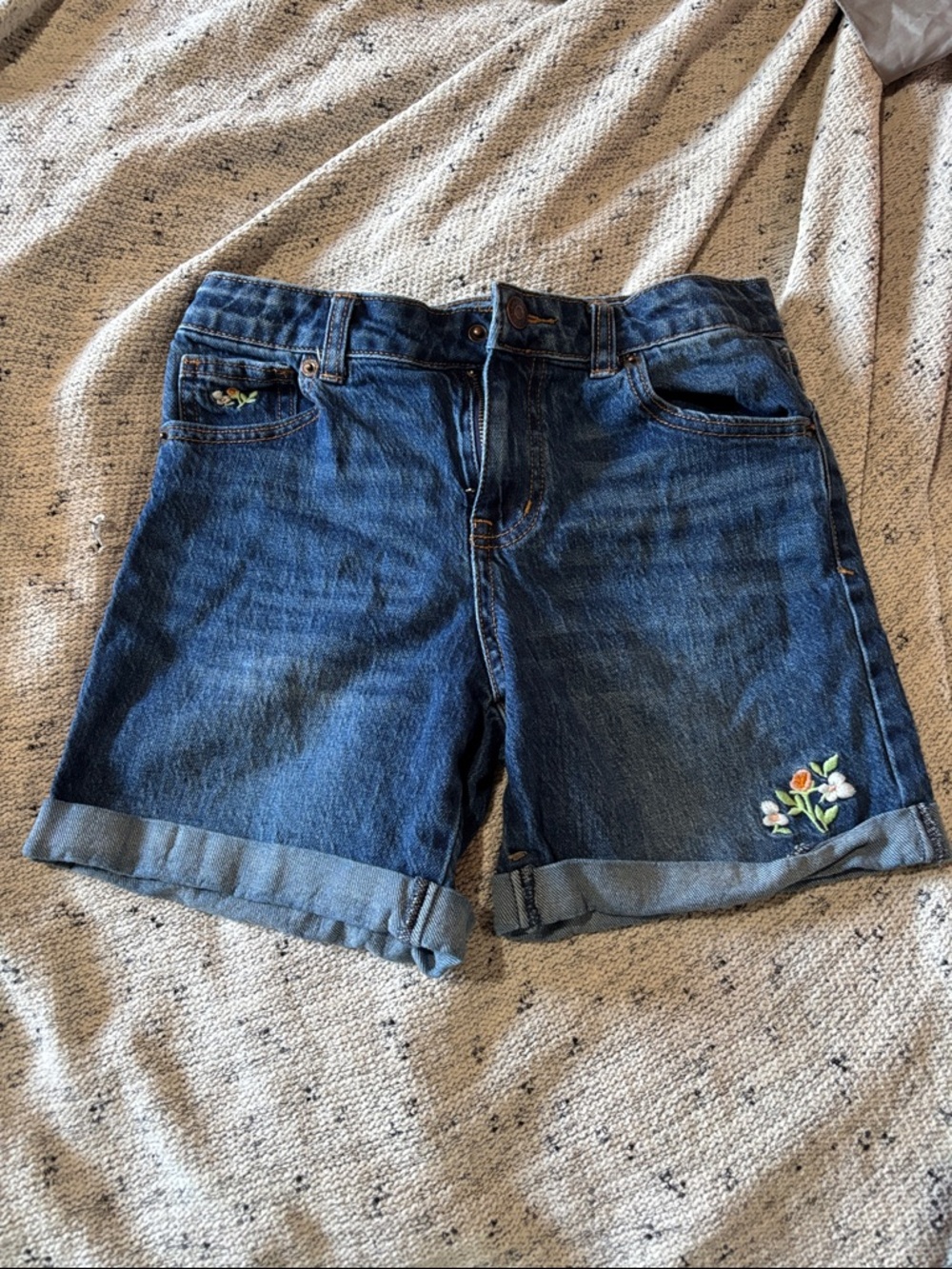 Cat & Jack Blue Denim Embroidered Girls' Shorts
